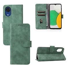 Coque Portefeuille Livre Cuir Etui Clapet L08Z pour Samsung Galaxy A03 Core Vert