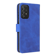 Coque Portefeuille Livre Cuir Etui Clapet L08Z pour Samsung Galaxy A52 4G Bleu