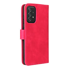 Coque Portefeuille Livre Cuir Etui Clapet L08Z pour Samsung Galaxy A52s 5G Rose Rouge