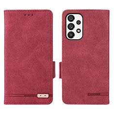 Coque Portefeuille Livre Cuir Etui Clapet L08Z pour Samsung Galaxy A73 5G Rouge