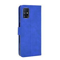 Coque Portefeuille Livre Cuir Etui Clapet L08Z pour Samsung Galaxy M51 Bleu