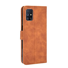 Coque Portefeuille Livre Cuir Etui Clapet L08Z pour Samsung Galaxy M51 Marron