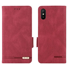 Coque Portefeuille Livre Cuir Etui Clapet L08Z pour Xiaomi Redmi 9AT Rouge
