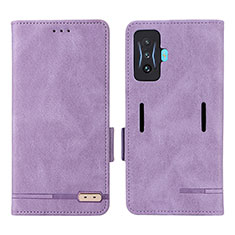 Coque Portefeuille Livre Cuir Etui Clapet L08Z pour Xiaomi Redmi K50 Gaming 5G Violet