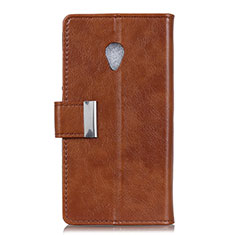 Coque Portefeuille Livre Cuir Etui Clapet L09 pour Alcatel 1X (2019) Marron