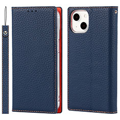 Coque Portefeuille Livre Cuir Etui Clapet L09 pour Apple iPhone 13 Mini Bleu