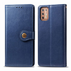 Coque Portefeuille Livre Cuir Etui Clapet L09 pour Motorola Moto G9 Plus Bleu