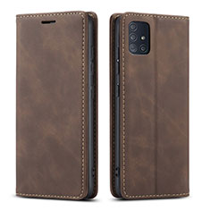 Coque Portefeuille Livre Cuir Etui Clapet L09 pour Samsung Galaxy A51 5G Marron