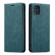 Coque Portefeuille Livre Cuir Etui Clapet L09 pour Samsung Galaxy A51 5G Vert