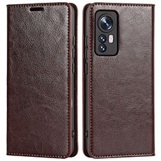 Coque Portefeuille Livre Cuir Etui Clapet L09 pour Xiaomi Mi 12S Pro 5G Marron