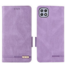 Coque Portefeuille Livre Cuir Etui Clapet L09Z pour Samsung Galaxy A22 5G Violet