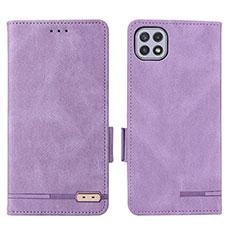 Coque Portefeuille Livre Cuir Etui Clapet L09Z pour Samsung Galaxy A22s 5G Violet