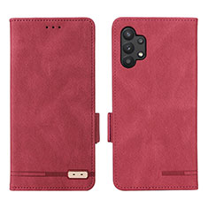 Coque Portefeuille Livre Cuir Etui Clapet L09Z pour Samsung Galaxy A32 4G Rouge