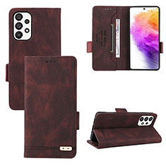 Coque Portefeuille Livre Cuir Etui Clapet L09Z pour Samsung Galaxy A73 5G Marron