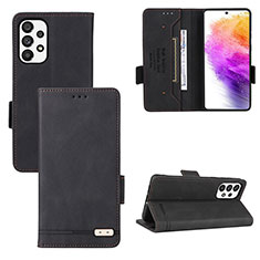 Coque Portefeuille Livre Cuir Etui Clapet L09Z pour Samsung Galaxy A73 5G Noir