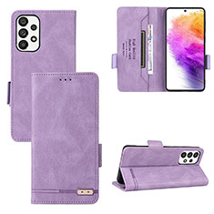 Coque Portefeuille Livre Cuir Etui Clapet L09Z pour Samsung Galaxy A73 5G Violet