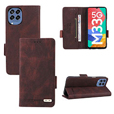 Coque Portefeuille Livre Cuir Etui Clapet L09Z pour Samsung Galaxy M33 5G Marron