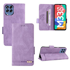 Coque Portefeuille Livre Cuir Etui Clapet L09Z pour Samsung Galaxy M33 5G Violet