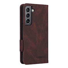 Coque Portefeuille Livre Cuir Etui Clapet L09Z pour Samsung Galaxy S21 FE 5G Marron