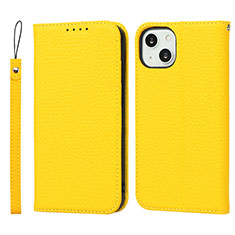 Coque Portefeuille Livre Cuir Etui Clapet L10 pour Apple iPhone 14 Jaune