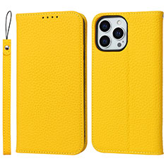 Coque Portefeuille Livre Cuir Etui Clapet L10 pour Apple iPhone 14 Pro Max Jaune