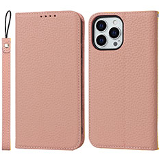 Coque Portefeuille Livre Cuir Etui Clapet L10 pour Apple iPhone 14 Pro Max Or Rose