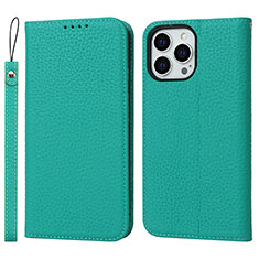 Coque Portefeuille Livre Cuir Etui Clapet L10 pour Apple iPhone 14 Pro Max Vert