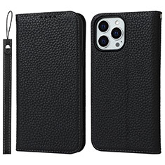 Coque Portefeuille Livre Cuir Etui Clapet L10 pour Apple iPhone 15 Pro Max Noir