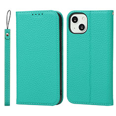 Coque Portefeuille Livre Cuir Etui Clapet L10 pour Apple iPhone 15 Vert