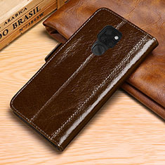 Coque Portefeuille Livre Cuir Etui Clapet L10 pour Huawei Mate 20 Marron