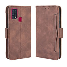 Coque Portefeuille Livre Cuir Etui Clapet L10 pour Samsung Galaxy M31 Prime Edition Marron