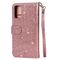 Coque Portefeuille Livre Cuir Etui Clapet L10 pour Samsung Galaxy S20 Plus 5G Or Rose