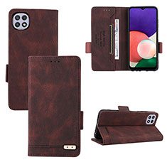 Coque Portefeuille Livre Cuir Etui Clapet L10Z pour Samsung Galaxy A22s 5G Marron