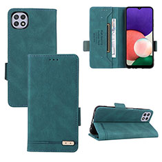 Coque Portefeuille Livre Cuir Etui Clapet L10Z pour Samsung Galaxy F42 5G Vert