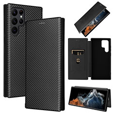 Coque Portefeuille Livre Cuir Etui Clapet L10Z pour Samsung Galaxy S21 Ultra 5G Noir