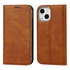 Coque Portefeuille Livre Cuir Etui Clapet L11 pour Apple iPhone 14 Marron