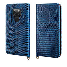 Coque Portefeuille Livre Cuir Etui Clapet L11 pour Huawei Mate 20 Bleu