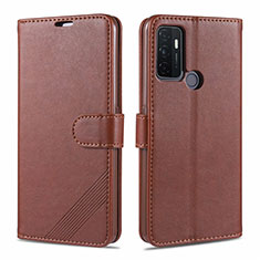 Coque Portefeuille Livre Cuir Etui Clapet L11 pour Oppo A53s Marron