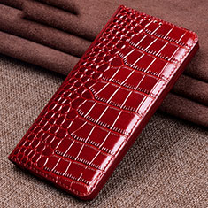 Coque Portefeuille Livre Cuir Etui Clapet L11 pour Xiaomi Mi 10 Vin Rouge