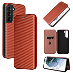 Coque Portefeuille Livre Cuir Etui Clapet L11Z pour Samsung Galaxy S21 FE 5G Marron