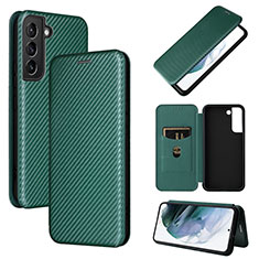 Coque Portefeuille Livre Cuir Etui Clapet L11Z pour Samsung Galaxy S21 FE 5G Vert