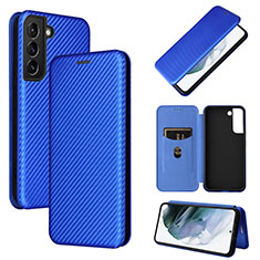 Coque Portefeuille Livre Cuir Etui Clapet L11Z pour Samsung Galaxy S21 Plus 5G Bleu