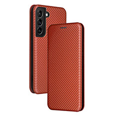 Coque Portefeuille Livre Cuir Etui Clapet L11Z pour Samsung Galaxy S24 Plus 5G Marron