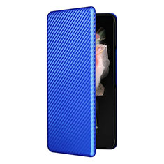 Coque Portefeuille Livre Cuir Etui Clapet L11Z pour Samsung Galaxy Z Fold4 5G Bleu