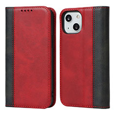 Coque Portefeuille Livre Cuir Etui Clapet L12 pour Apple iPhone 13 Mini Rouge