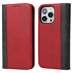 Coque Portefeuille Livre Cuir Etui Clapet L12 pour Apple iPhone 13 Pro Rouge