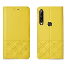 Coque Portefeuille Livre Cuir Etui Clapet L12 pour Huawei Y7p Jaune