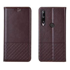 Coque Portefeuille Livre Cuir Etui Clapet L12 pour Huawei Y7p Marron