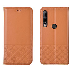 Coque Portefeuille Livre Cuir Etui Clapet L12 pour Huawei Y7p Orange