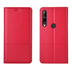 Coque Portefeuille Livre Cuir Etui Clapet L12 pour Huawei Y7p Rouge